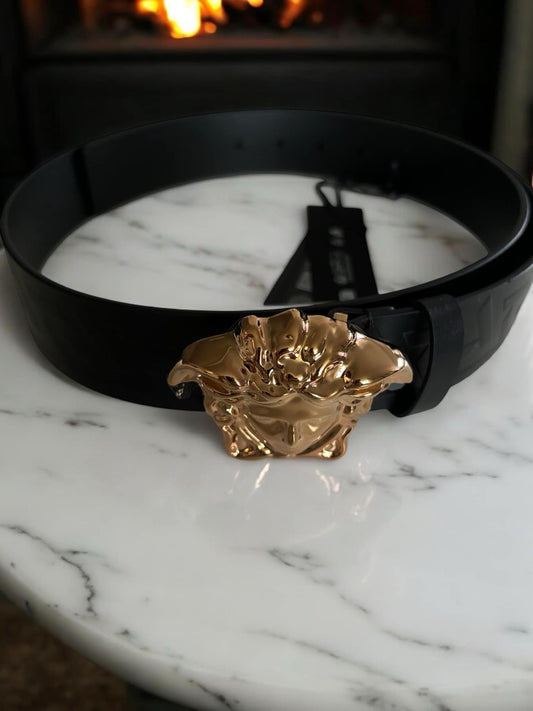 Versace Medusa Buckle Leather Belt