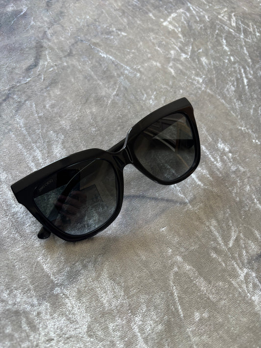 Jimmy Choo – "Cat Luxe" Glossy Black Sunglasses