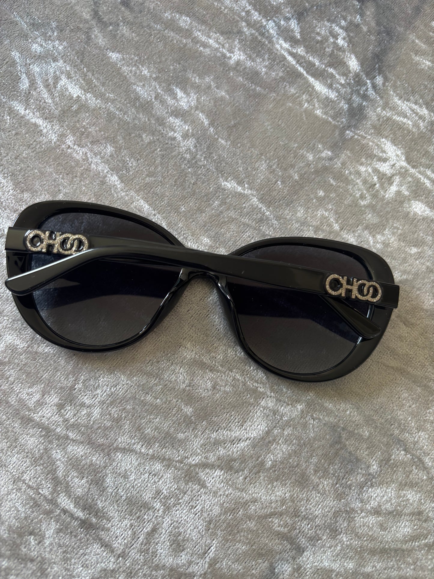 Jimmy Choo – "Classic Curve" Black Sunglasses