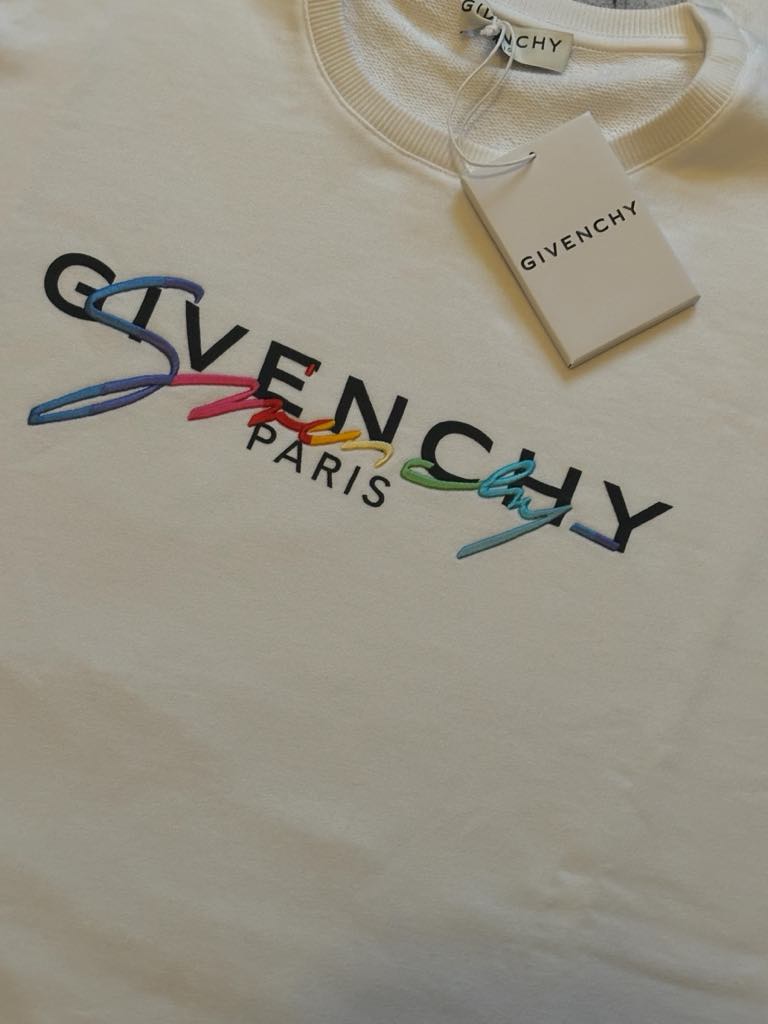 Givenchy Rainbow Signature Logo Sweatshirt White