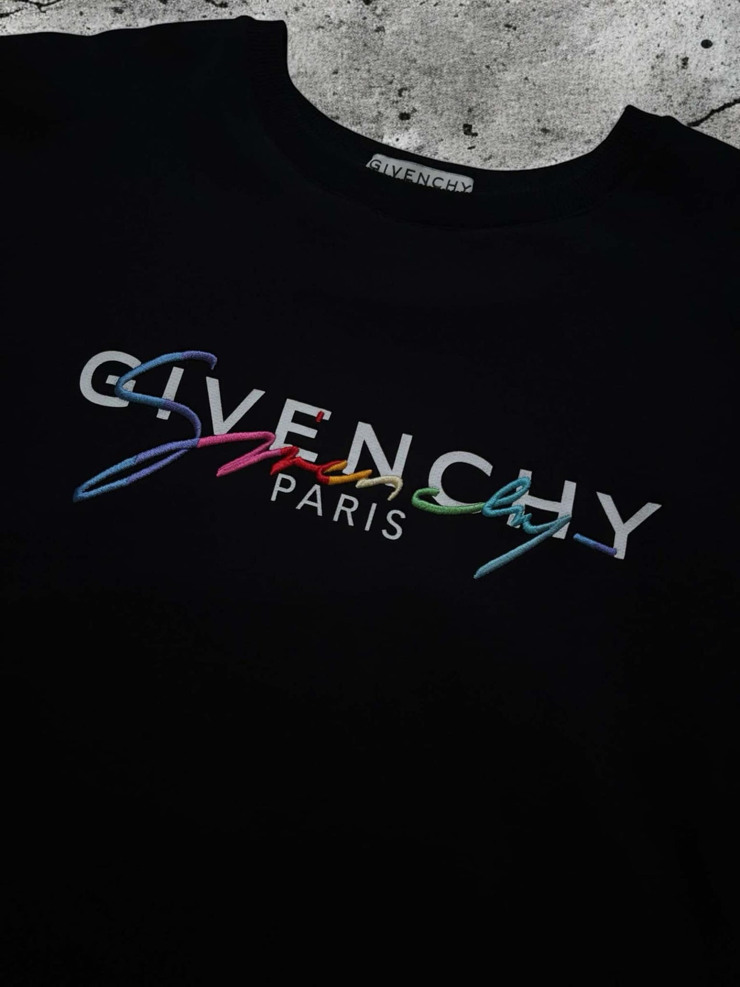 Givenchy Rainbow Signature Logo Sweatshirt Black