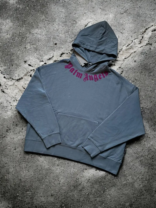 Palm Angels Neck Logo Printed Hoodie