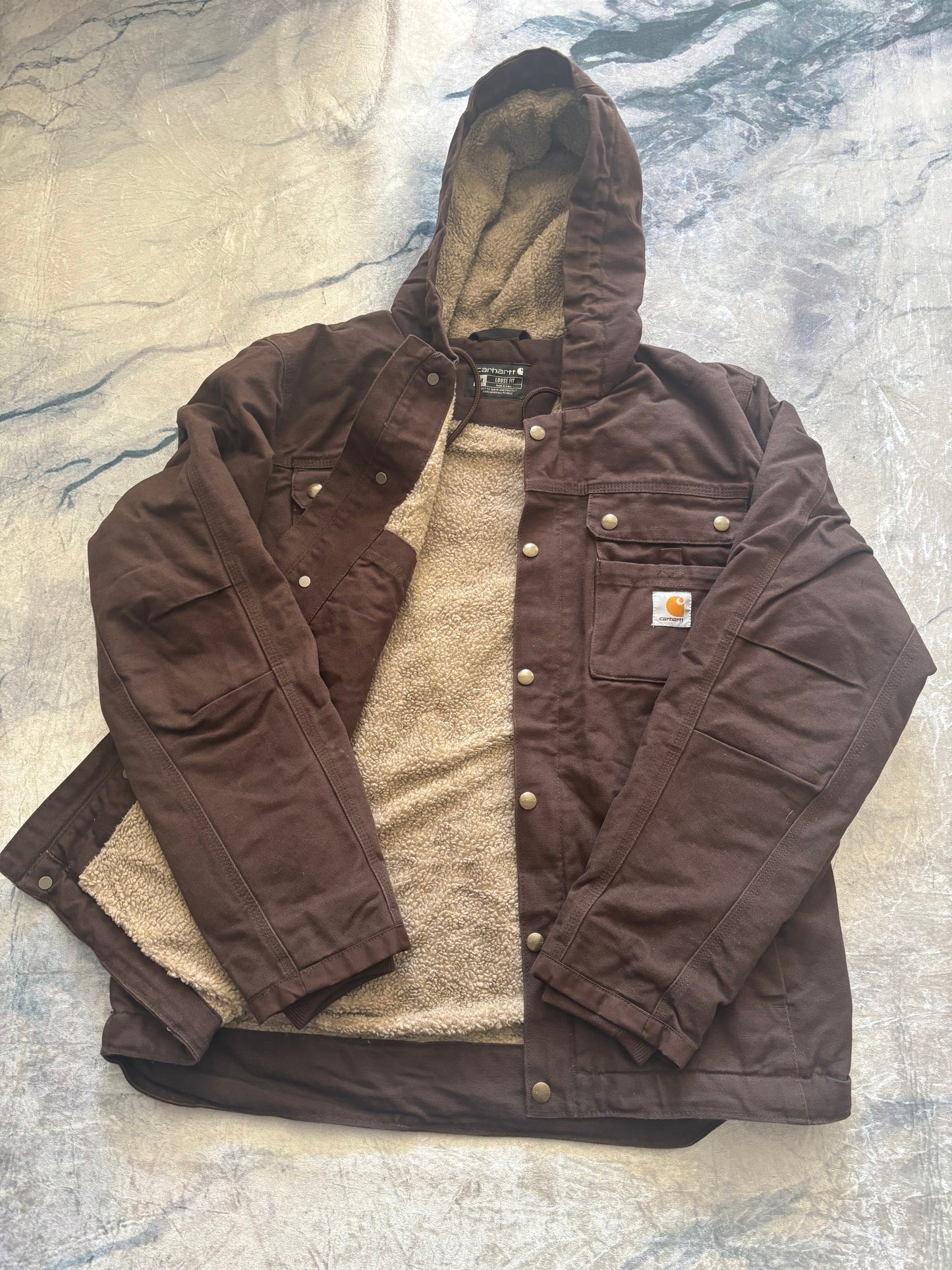 Carhartt Sherpa-Lined Hooded Snap Jacket